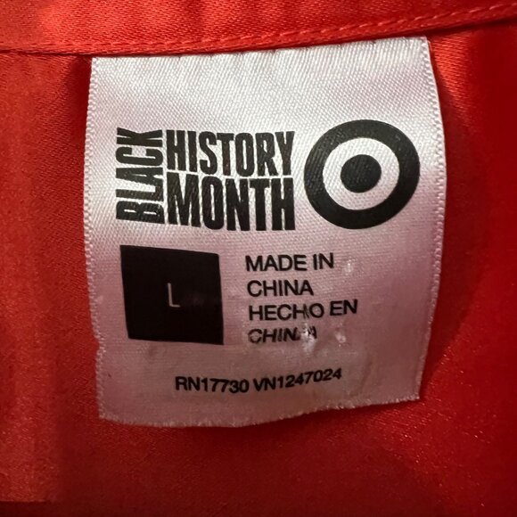 Target X Sammy B Red Orange Satin Button-Up Tunic Shirt With Tie-Sleeves L - Picture 5 of 10